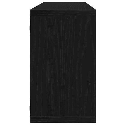 Wandregale 2 stk. Schwarz Eichen-Optik 80 x 15 x 26 cm