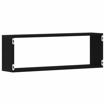 Wandregale 4 stk. Schwarz Eichen-Optik 80 x 15 x 26 cm