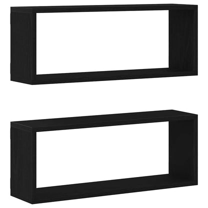 Wandregale 2 stk. Schwarz Eichen-Optik 60 x 15 x 23 cm