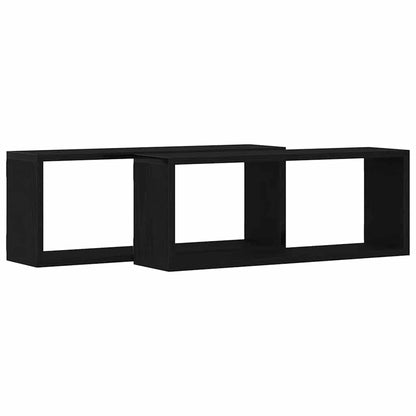 Wandregale 2 stk. Schwarz Eichen-Optik 60 x 15 x 23 cm