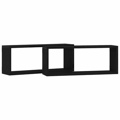 Wandregale 2 stk. Schwarz Eichen-Optik 60 x 15 x 23 cm