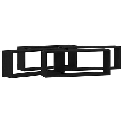 Wandregale 4 stk. Schwarz Eichen-Optik 60 x 15 x 23 cm