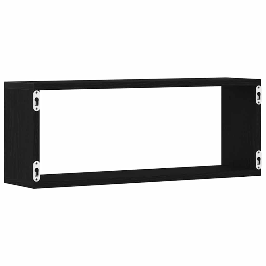 Wandregale 4 stk. Schwarz Eichen-Optik 60 x 15 x 23 cm