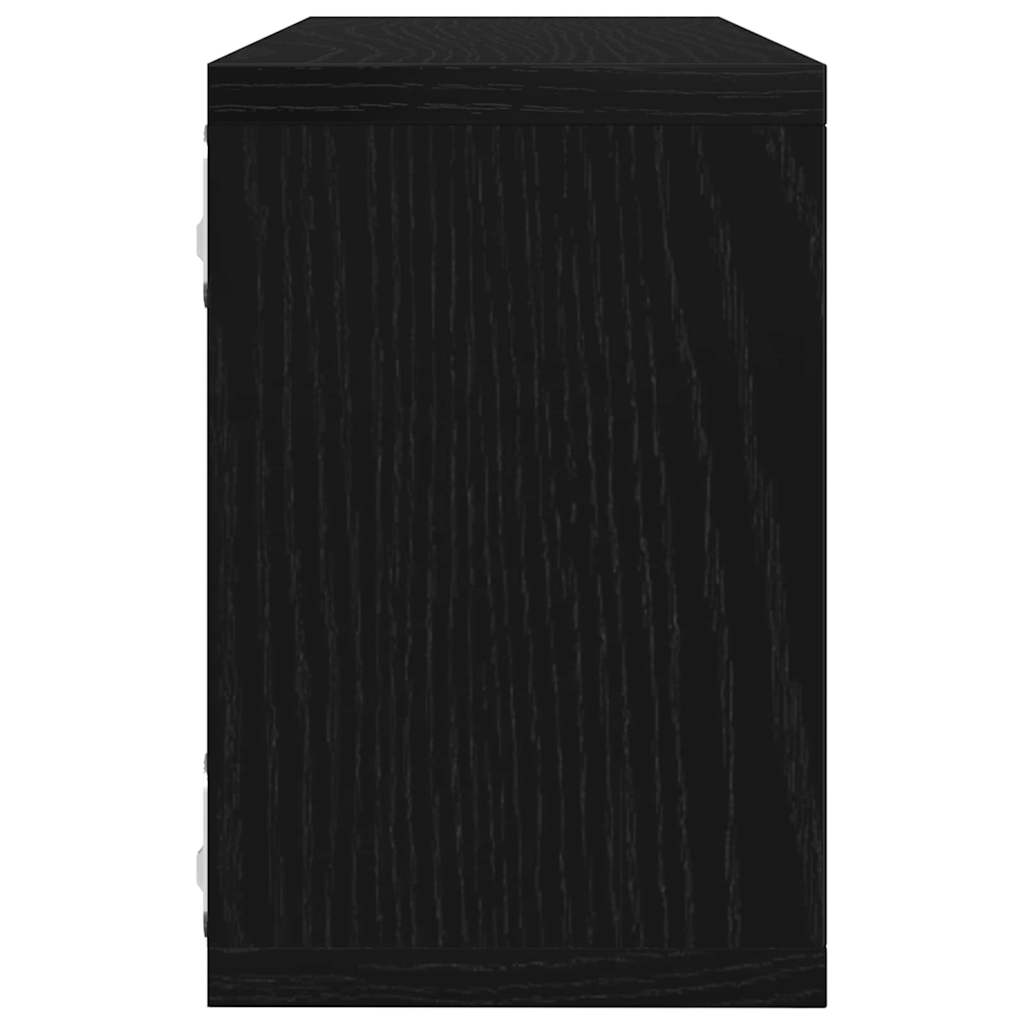 Wandregale 4 stk. Schwarz Eichen-Optik 60 x 15 x 23 cm