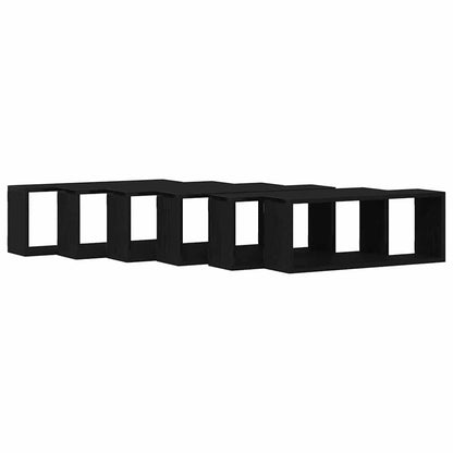 Wandregale 6 stk. Schwarz Eichen-Optik 60 x 15 x 23 cm