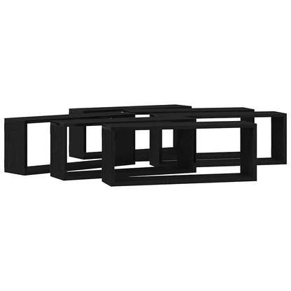 Wandregale 6 stk. Schwarz Eichen-Optik 60 x 15 x 23 cm
