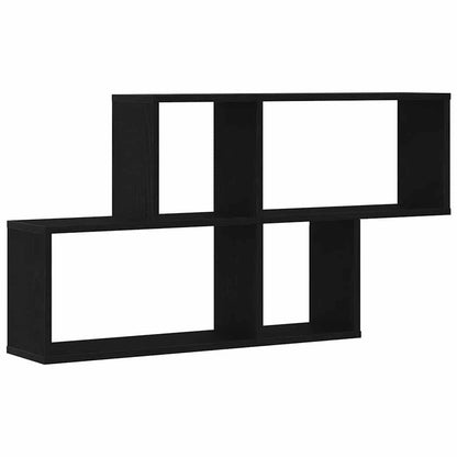 Wandregal Wandhalterung Schwarz Eichen-Optik 76 x 15 x 53 cm