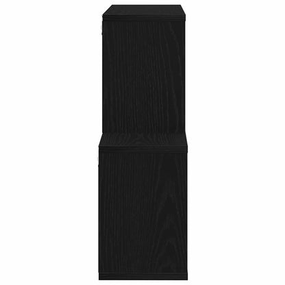Wandregal Wandhalterung Schwarz Eichen-Optik 76 x 15 x 53 cm