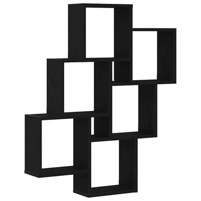 Wandregal Wandhalterung Schwarz Eichen-Optik 78 x 15 x 93 cm