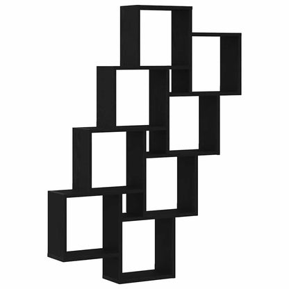 Wandregal Wandhalterung Schwarz Eichen-Optik 90 x 15 x 119,5 cm