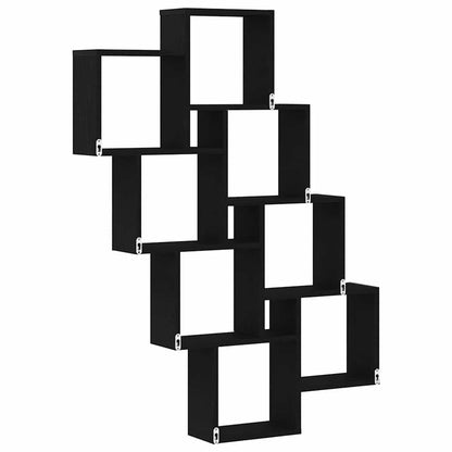 Wandregal Wandhalterung Schwarz Eichen-Optik 90 x 15 x 119,5 cm