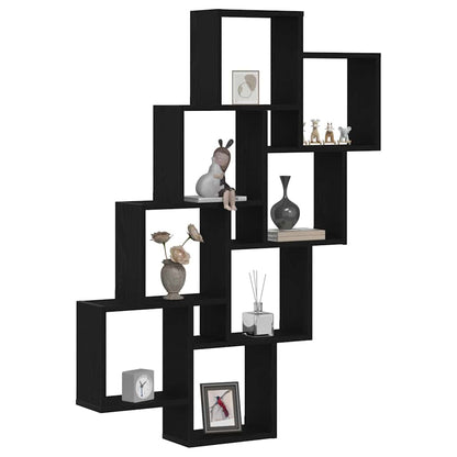 Wandregal Wandhalterung Schwarz Eichen-Optik 90 x 15 x 119,5 cm