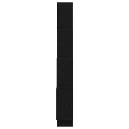 Wandregal Wandhalterung Schwarz Eichen-Optik 90 x 15 x 119,5 cm
