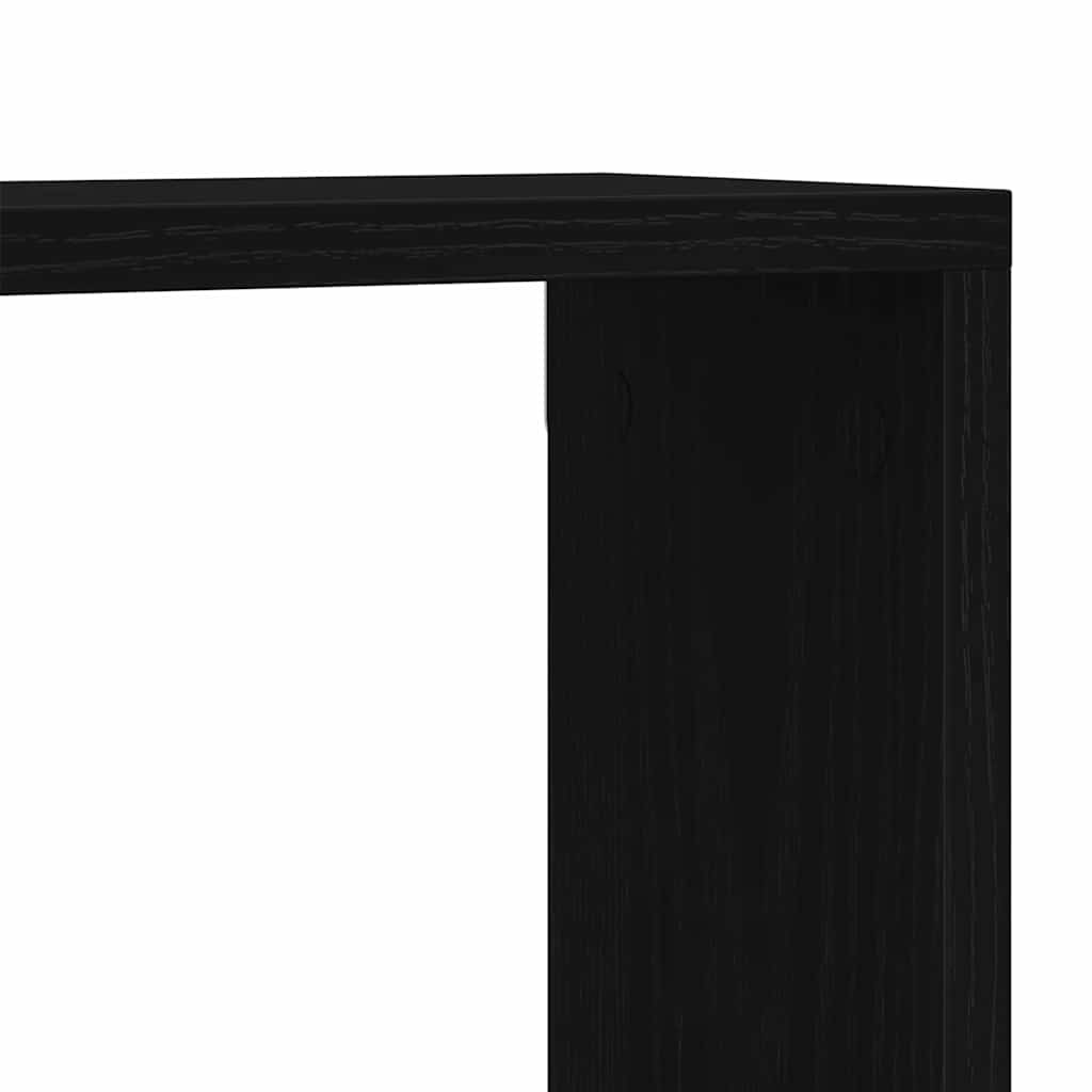 Wandregale mit Regal 2 pcs Schwarz Eichen-Optik 50 x 15 x 85 cm