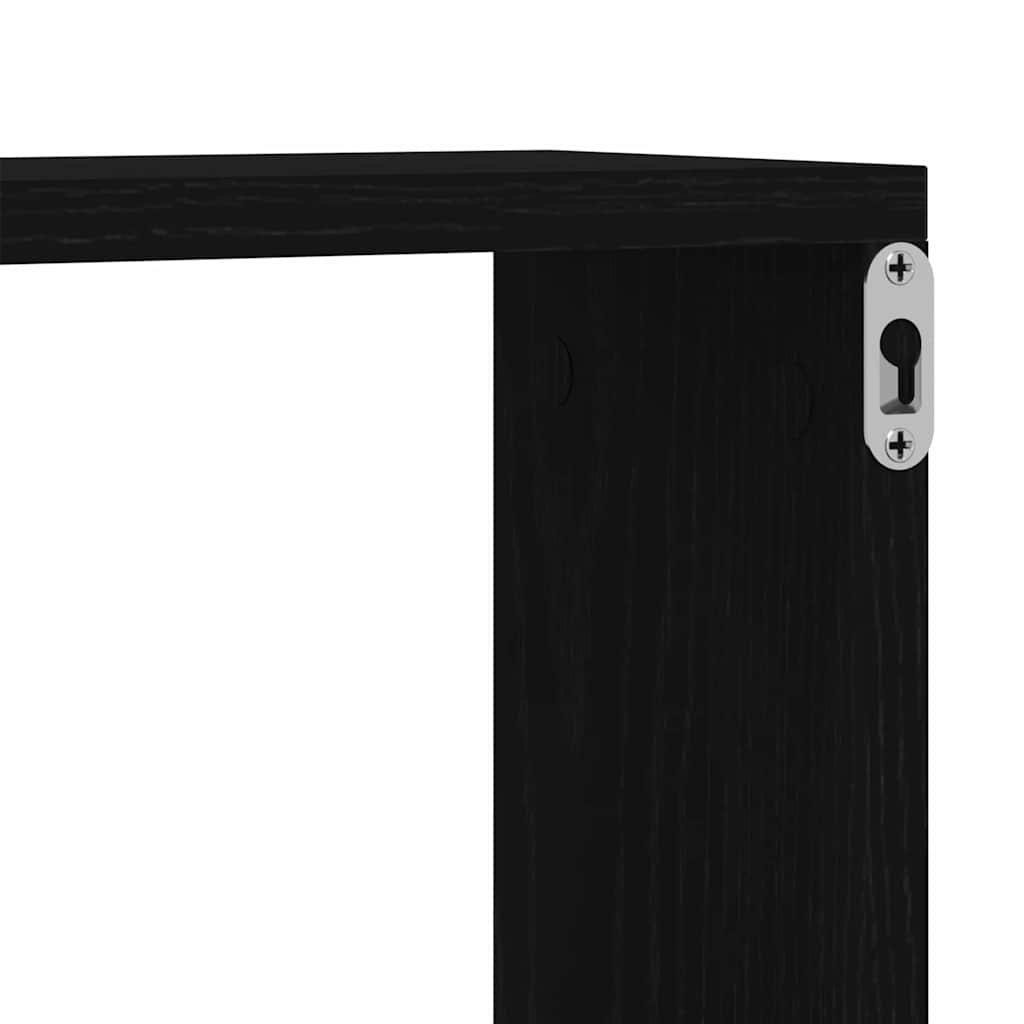 Wandregale mit Regal 2 pcs Schwarz Eichen-Optik 50 x 15 x 85 cm