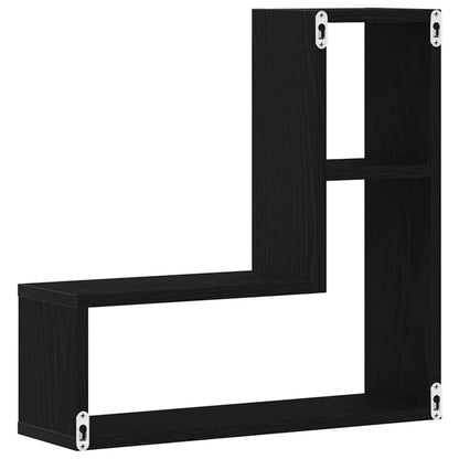 Wandregal 2 stk. Schwarz Eichen-Optik 50 x 15 x 85 cm
