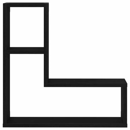 Wandregal 2 stk. Schwarz Eichen-Optik 50 x 15 x 85 cm