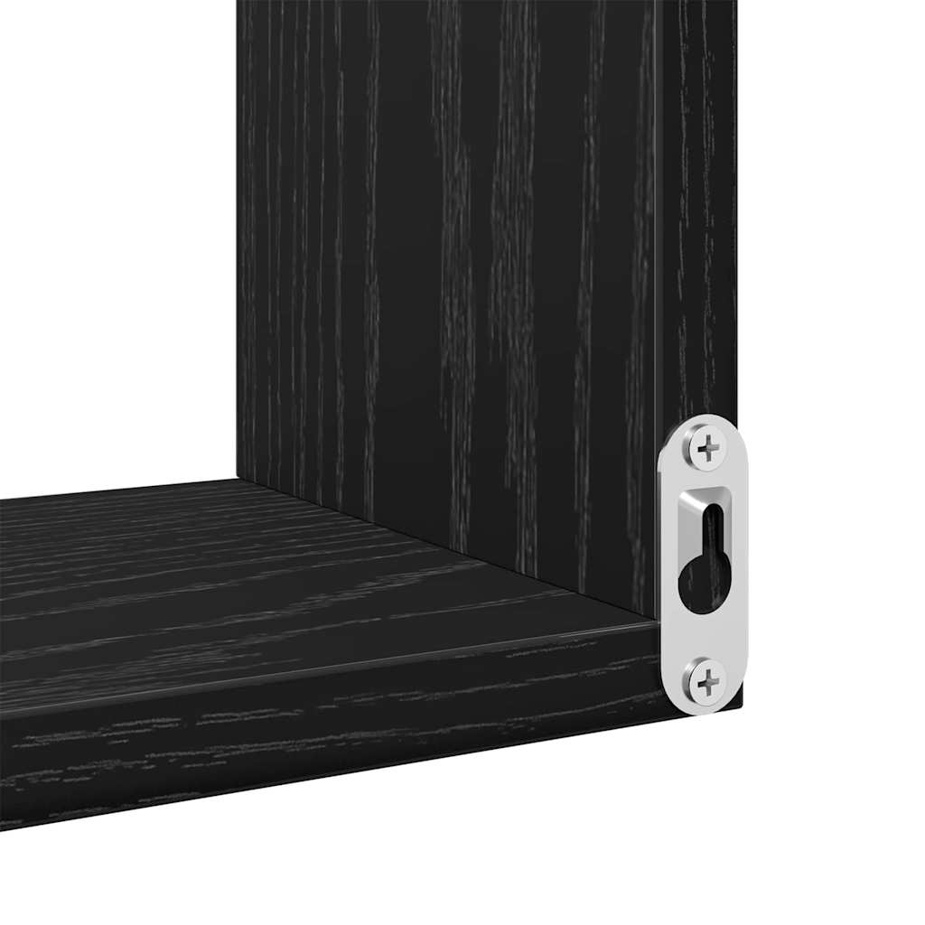 Wandregal 2 stk. Schwarz Eichen-Optik 40 x 40 x 49,5 cm