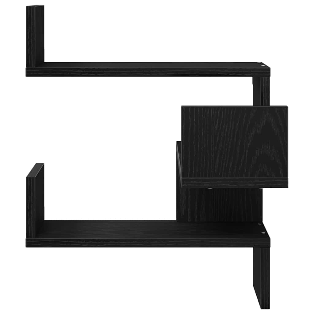 Wandregal 2 stk. Schwarz Eichen-Optik 40 x 40 x 49,5 cm
