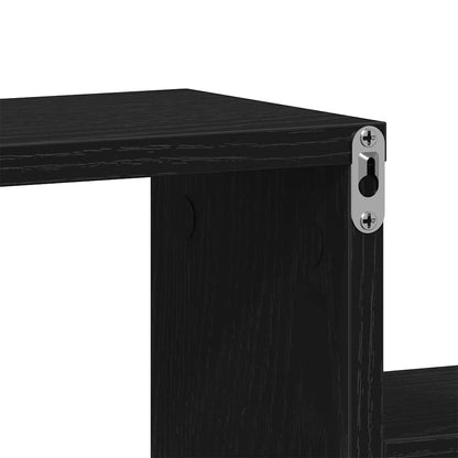 Wandregal Wandhalterung Schwarz Eichen-Optik 80 x 15 x 78,5 cm