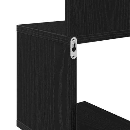 Eckregal Wandhalterung Schwarz Eichen-Optik 20 x 20 x 127,5 cm