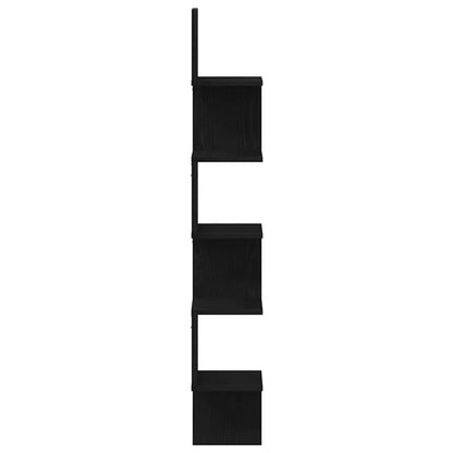 Eckregal Wandhalterung Schwarz Eichen-Optik 20 x 20 x 127,5 cm