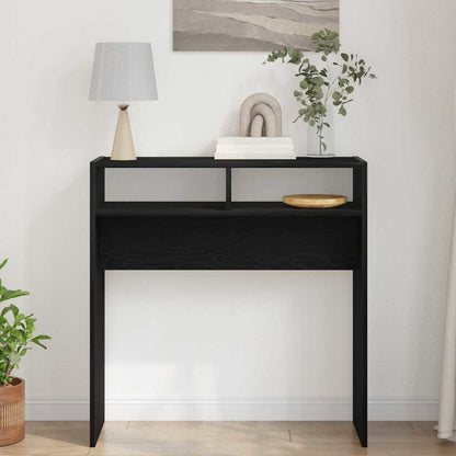 Konsolentisch Schwarz Eichen-Optik 78 x 30 x 80 cm