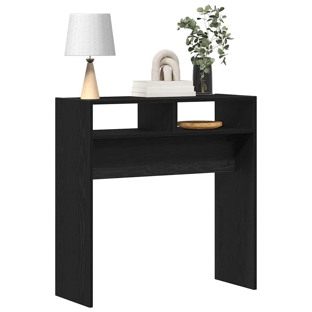 Konsolentisch Schwarz Eichen-Optik 78 x 30 x 80 cm
