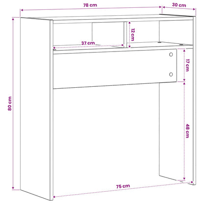 Konsolentisch Schwarz Eichen-Optik 78 x 30 x 80 cm