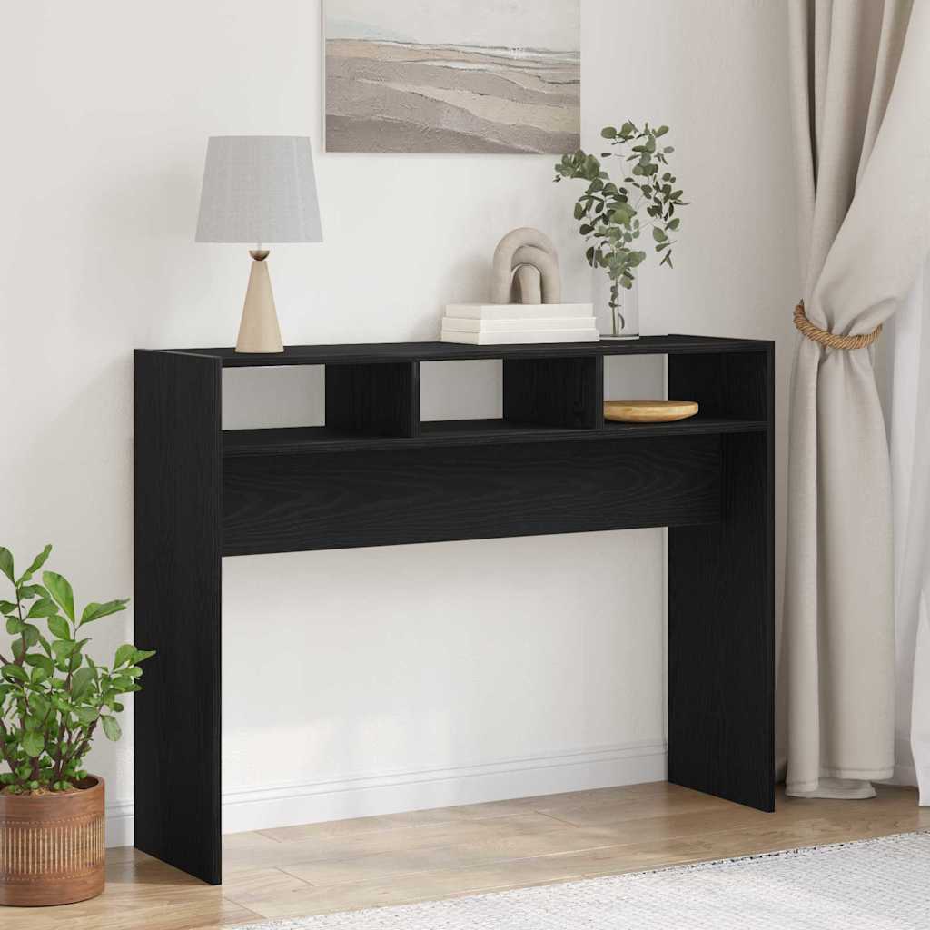 Konsolentisch Schwarz Eichen-Optik 105 x 30 x 80 cm