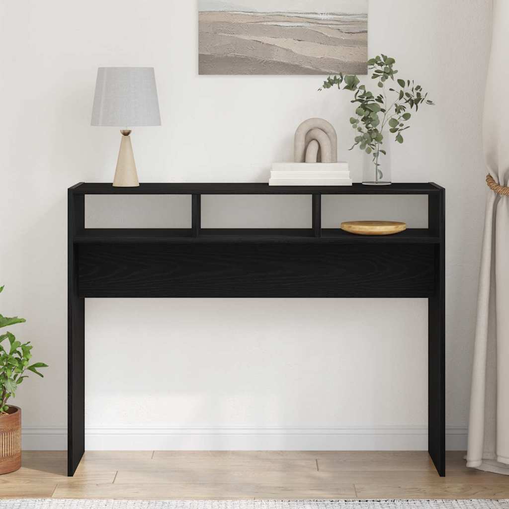 Konsolentisch Schwarz Eichen-Optik 105 x 30 x 80 cm