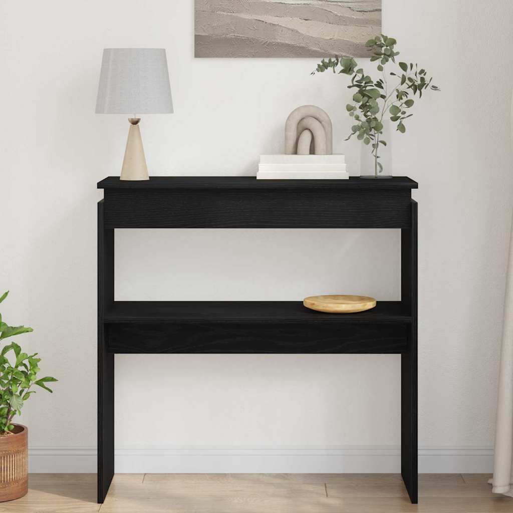 Konsolentisch Schwarz Eichen-Optik 80 x 30 x 80 cm