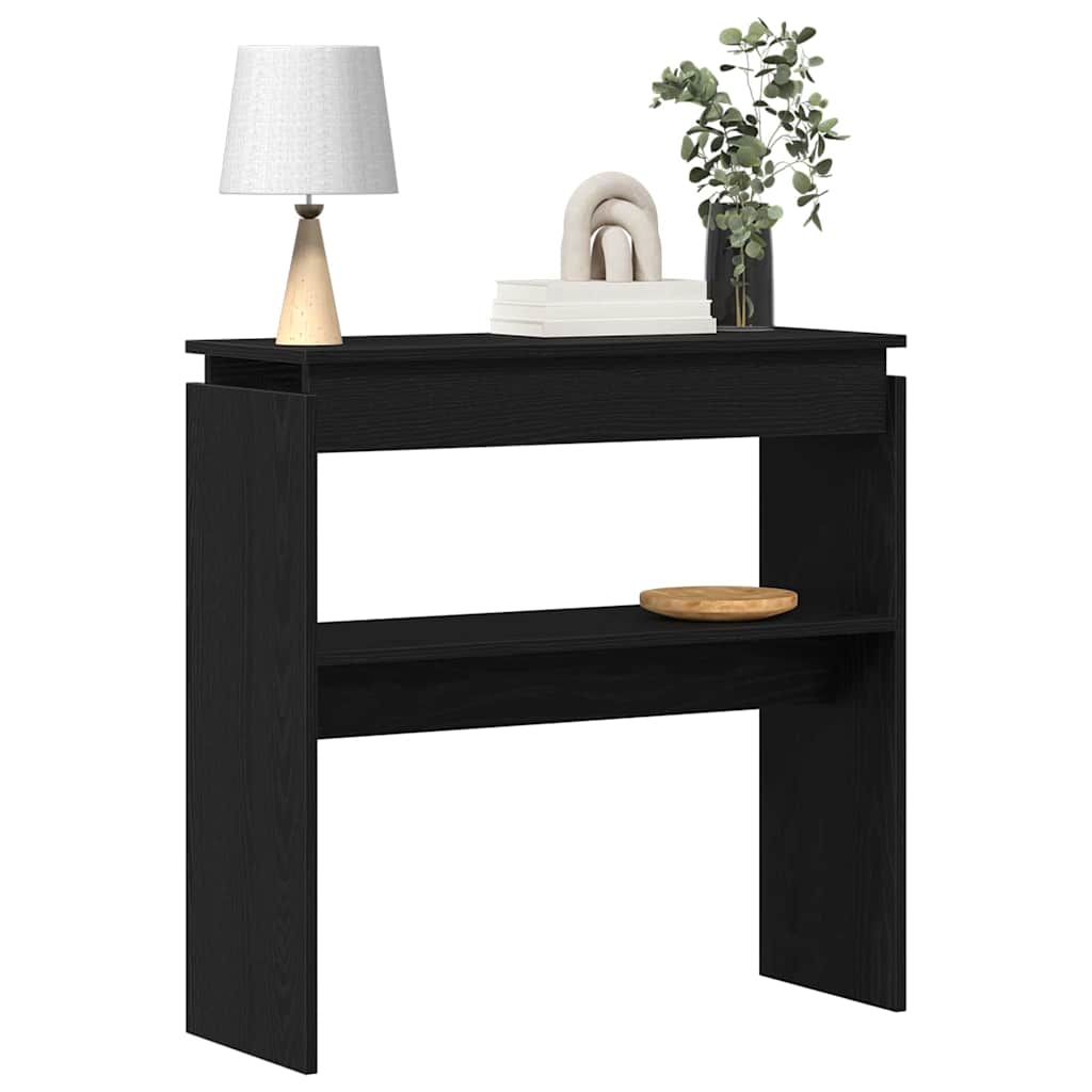 Konsolentisch Schwarz Eichen-Optik 80 x 30 x 80 cm