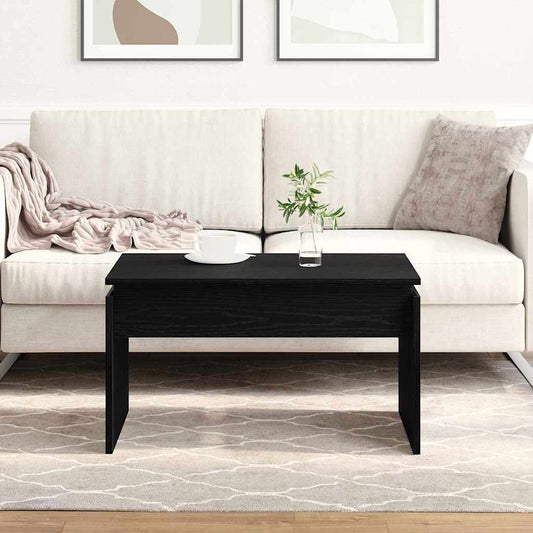 Couchtisch Schwarz Eichen-Optik 68 x 38 x 50 cm Holzwerkstoff