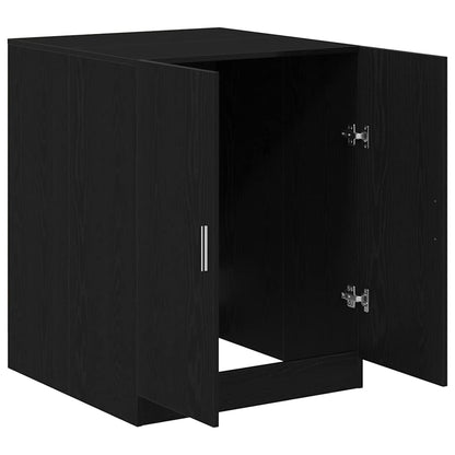 Waschmaschinen-Schrank Schwarz Eichen-Optik Holzwerkstoff