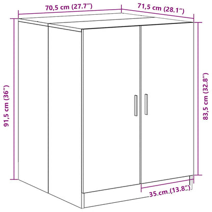 Waschmaschinen-Schrank Schwarz Eichen-Optik Holzwerkstoff