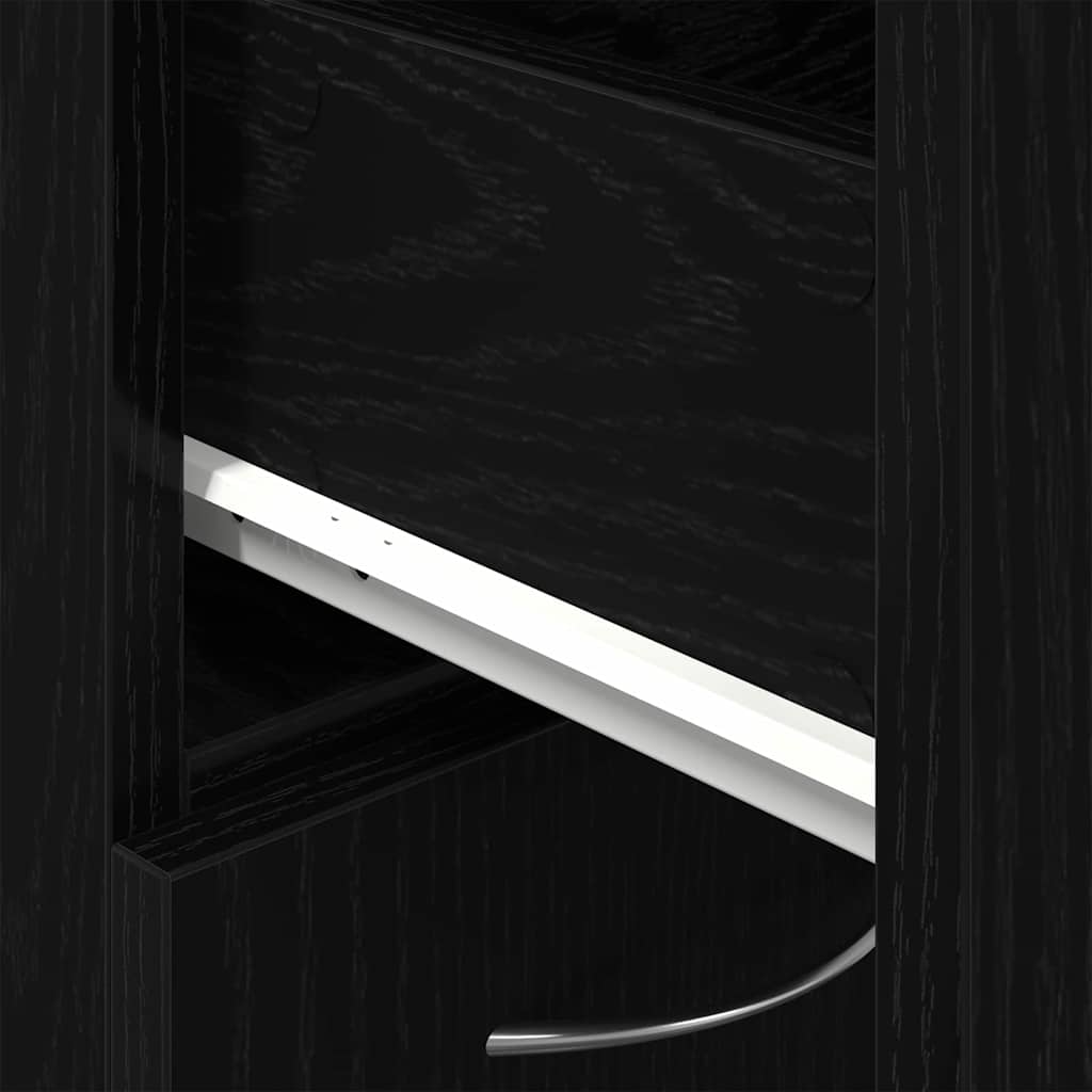 Badezimmerschrank Schwarz Eichen-Optik 25 x 25 x 170 cm