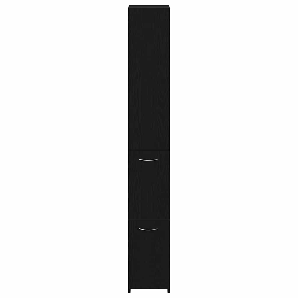 Badezimmerschrank Schwarz Eichen-Optik 25 x 25 x 170 cm
