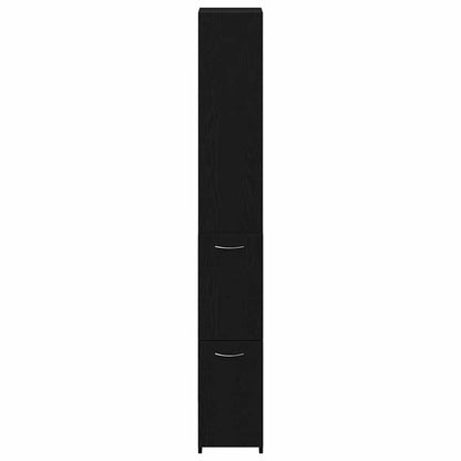 Badezimmerschrank Schwarz Eichen-Optik 25 x 25 x 170 cm