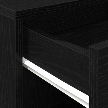 Rollschrank 45 x 38 x 54 cm Holzwerkstoff Schwarz Eichen-Optik