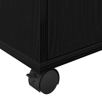 Rollschrank 45 x 38 x 54 cm Holzwerkstoff Schwarz Eichen-Optik