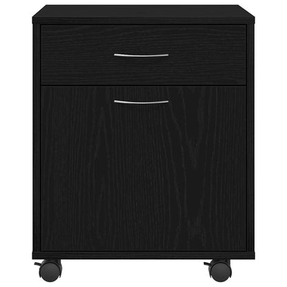 Rollschrank 45 x 38 x 54 cm Holzwerkstoff Schwarz Eichen-Optik