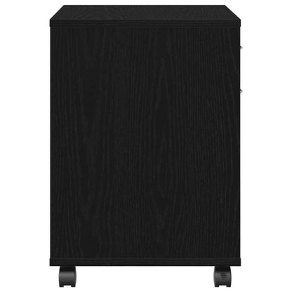 Rollschrank 45 x 38 x 54 cm Holzwerkstoff Schwarz Eichen-Optik