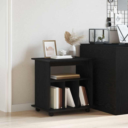 Rollschrank 60 x 45 x 55 cm Holzwerkstoff Schwarz Eichen-Optik