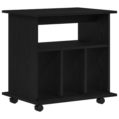 Rollschrank 60 x 45 x 55 cm Holzwerkstoff Schwarz Eichen-Optik