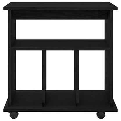 Rollschrank 60 x 45 x 55 cm Holzwerkstoff Schwarz Eichen-Optik