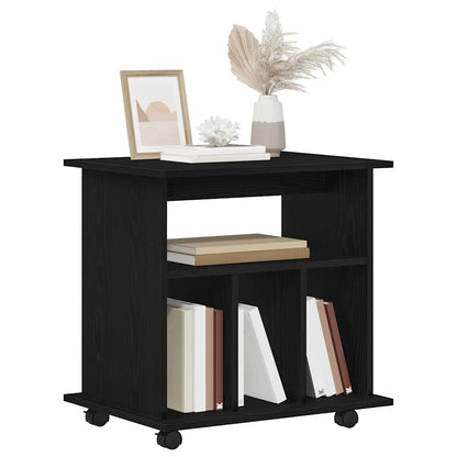 Rollschrank 60 x 45 x 55 cm Holzwerkstoff Schwarz Eichen-Optik