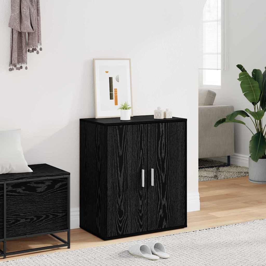 Schuhschrank Schwarz Eichen-Optik 60 x 35 x 70 cm Holzwerkstoff