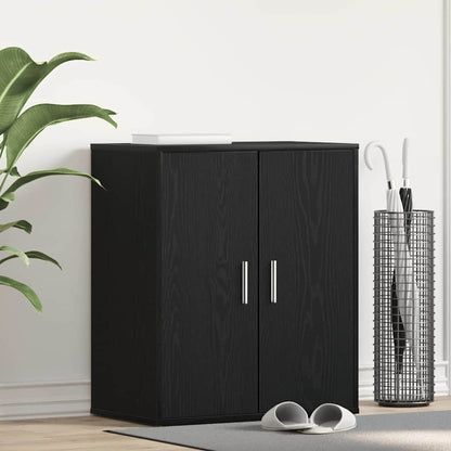 Schuhschrank 60 x 35 x 70 cm Holzwerkstoff Schwarz Eichen-Optik