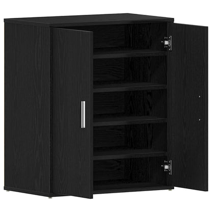 Schuhschrank 60 x 35 x 70 cm Holzwerkstoff Schwarz Eichen-Optik